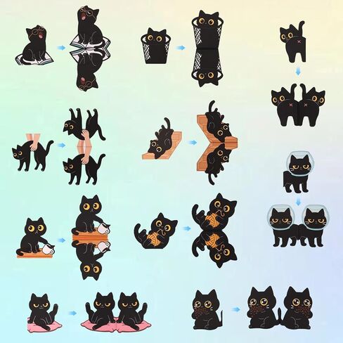 10pcs Cat Magnetic Bookmarks for Reading, Cute Black Animal Pet Kitten Bookmarks Kawaii Page Markers Funny Cool Magnet Accessories for Women Teachers Students Reader Book Lovers Stationery Gifts in Kuwait