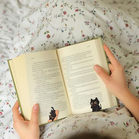 10pcs Cat Magnetic Bookmarks for Reading, Cute Black Animal Pet Kitten Bookmarks Kawaii Page Markers Funny Cool Magnet Accessories for Women Teachers Students Reader Book Lovers Stationery Gifts in Kuwait