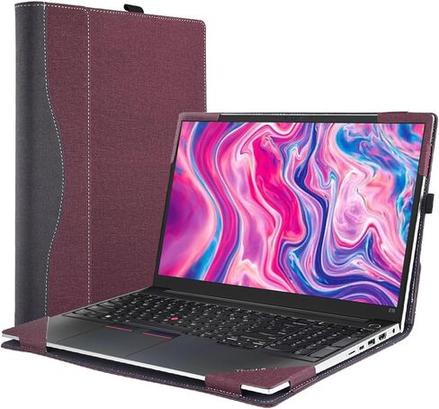 غطاء حقيبة كمبيوتر محمول لجهاز Lenovo 15.6 ThinkPad E15 Gen 2 3 4 [Do Check Model] حقيبة كمبيوتر محمول قابلة للفصل مقاومة للغبار وملحقات PU مع فتحة لتبديد الحرارة (أزرق) in Kuwait