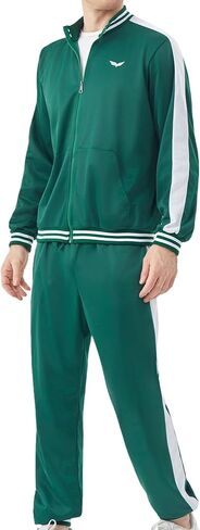Deaboat Men's 80s Tracksuit - Retro 90s Outfit for Men Windbreaker Zip Jacket & Jogger Pants 2 Piece Vintage Sportswear in Saudi Arabia