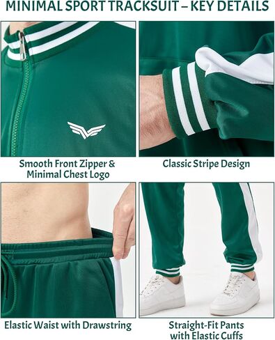Deaboat Men's 80s Tracksuit - Retro 90s Outfit for Men Windbreaker Zip Jacket & Jogger Pants 2 Piece Vintage Sportswear in Saudi Arabia