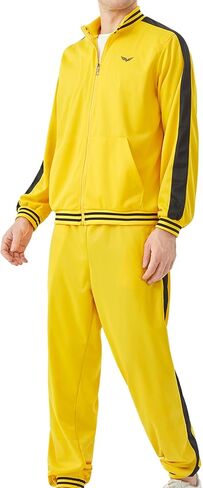 Deaboat Men's 80s Tracksuit - Retro 90s Outfit for Men Windbreaker Zip Jacket & Jogger Pants 2 Piece Vintage Sportswear in Saudi Arabia