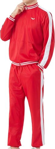 Deaboat Men's 80s Tracksuit - Retro 90s Outfit for Men Windbreaker Zip Jacket & Jogger Pants 2 Piece Vintage Sportswear in Saudi Arabia