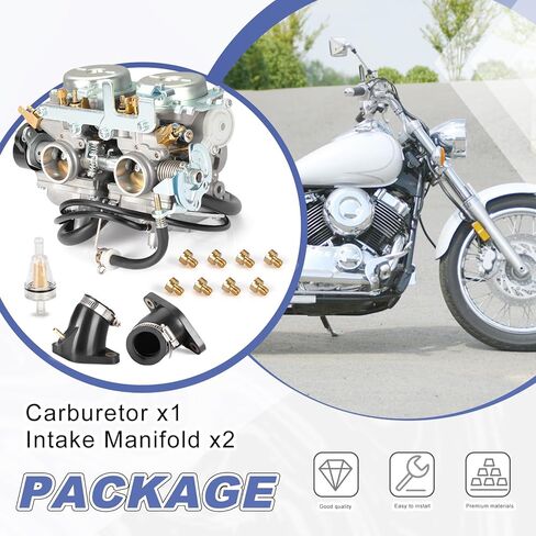 المكربن ​​كارب ومشعب السحب لياماها V-Star 650 كلاسيكي مخصص سيلفرادو XVS650 1998-2003 in Kuwait