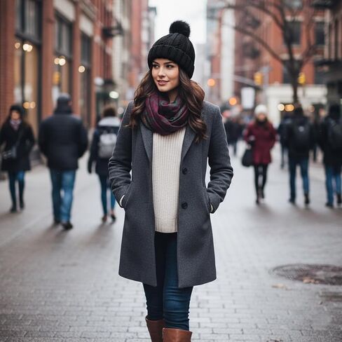 3pcs Satin Lined Winter Hat with Pompom, Unisex Silk Inside Beanie Hats Bulk Cable Knit Chunky Skull Cap in Kuwait