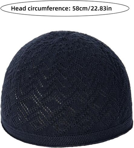 5Pcs Arab Muslim Hat, Openwork Knitted Breathable Traditional Prayer Cap, Suitable for Both Men and Women Multicolor in Saudi Arabia