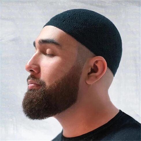 5Pcs Arab Muslim Hat, Openwork Knitted Breathable Traditional Prayer Cap, Suitable for Both Men and Women Multicolor in Saudi Arabia