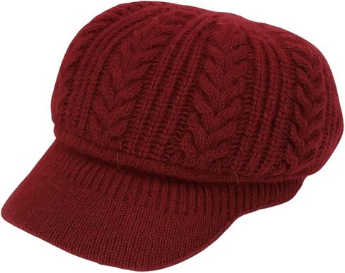 Women Knit Visor Beanie Warm Winter Hat Soft Cable Knit Cap Cozy Brim Style for Fall and Cold Weather in Saudi Arabia