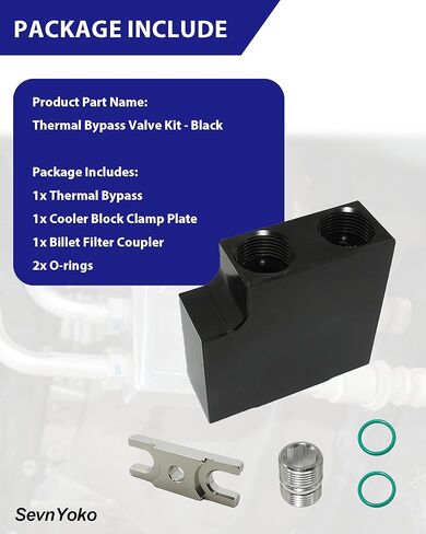 Thermal Bypass Valve Kit for 2019-2024 Ram 6.7L Cummins Diesel Engines - Fits 68RFE & AS69RC Transmissions - Aluminum Cooler Bypass with Billet Filter Coupler - Black in Kuwait