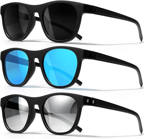 3 قطع من النظارات الشمسية المستقطبة للرجال والنساء، نظارات شمسية رياضية خفيفة الوزن للحماية من الأشعة فوق البنفسجية لقيادة صيد الأسماك والجولف in Kuwait