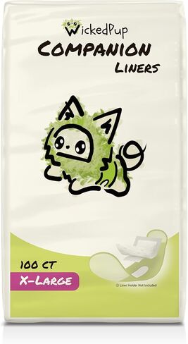وسادات معززة لبطانات حفاضات الكلاب من WICKEDPUP للكلاب الذكور والإناث، 100 قطعة | حشوات الحفاضات التي تستخدم لمرة واحدة تناسب معظم أحزمة بطن الحيوانات الأليفة والأغطية والسراويل الداخلية القابلة للغسل. in Kuwait