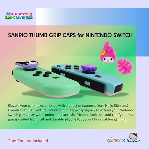 Sonix x Sanrio Silicone Thumb Grip Caps for Joy-Con | Compatible with Nintendo Switch/Switch Lite/OLED | 4 pcs - Kuromi and My Melody in Kuwait