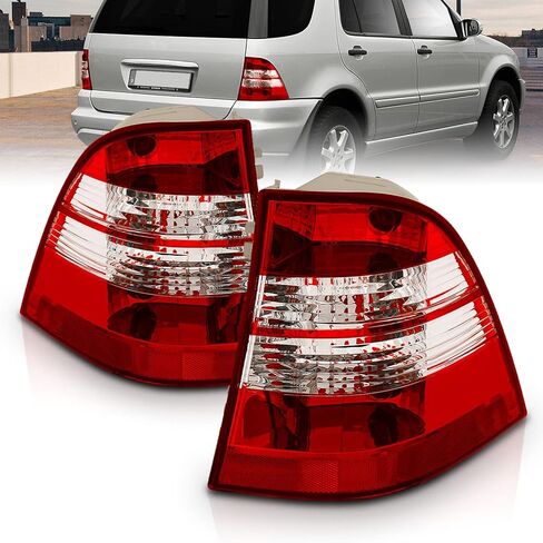مصابيح خلفية AmeriLite باللون الأحمر/الشفاف لسيارة Mercedes BenzM Class W163 - جانب الركاب والسائق in Saudi Arabia