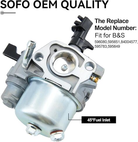SOFO OEM Carburetor 596080 595651 Fits Briggs & Stratton CR950, XR950, CR750, XR750, Fits 208cc 6hp Engines for MTD Craftsman Troy-Bilt Lawn Mower Water Pump in Kuwait