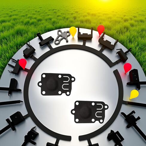 2Pcs Black Carburetor Diaphragm Replaces for Briggs and Stratton 272538 for 3-5 HP Horizontal Pulsa-Jet Engines Lawn Mower Exhaust and Emissions Accessories in Kuwait