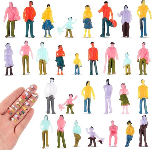 Namalu 100 Pcs Mini People Figurines 1: 150 Scale Architectural Painted Tiny Model Sitting and Standing Plastic People Assorted Poses Model Trains for Miniature Scenes in Kuwait