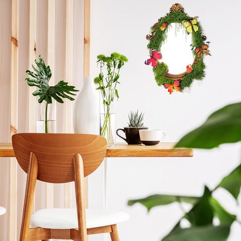 22 Pcs Cottage Core Decor Mirror DIY Kit, Fairy Moss Mushroom Wall Mirror with Butterfly Ladybird for Forest Fairy Core Farmhouse Home Garden Decoration in Kuwait
