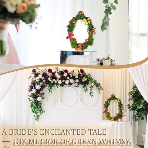 22 Pcs Cottage Core Decor Mirror DIY Kit, Fairy Moss Mushroom Wall Mirror with Butterfly Ladybird for Forest Fairy Core Farmhouse Home Garden Decoration in Kuwait