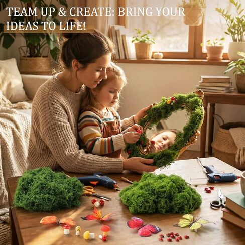 22 Pcs Cottage Core Decor Mirror DIY Kit, Fairy Moss Mushroom Wall Mirror with Butterfly Ladybird for Forest Fairy Core Farmhouse Home Garden Decoration in Kuwait