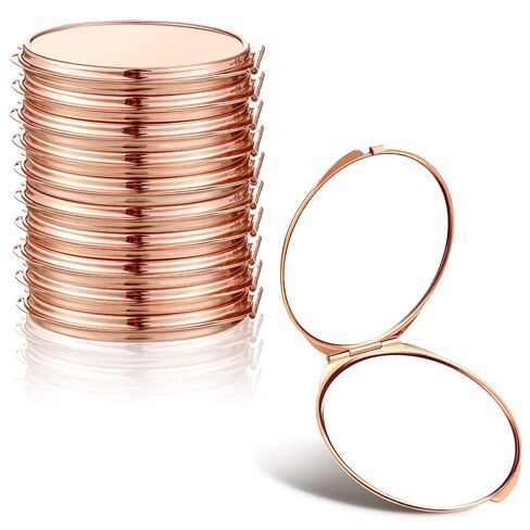 8 Pcs Compact Travel Mirror Set - 1X & 2X Magnification Double Sided Mini Makeup Mirror, Folding Round Purse Mirrors for Women & Bridesmaid Gifts (Silver) in Saudi Arabia