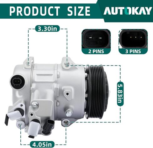 AUTOKAY AC Compressor for Toyota Camry Sienna Rav4 11-17 Replaces 8831008080 8831008081 8831008082 8831008083 158367 157367 8831042333 in Saudi Arabia