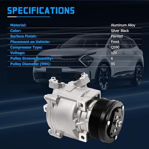 29167C Air Conditioner AC Compressor with Clutch Fits for 2013 2014 2015 2016 2017 2018 Sonic 1.8L, Replace OE 42623008 95370313 in Saudi Arabia