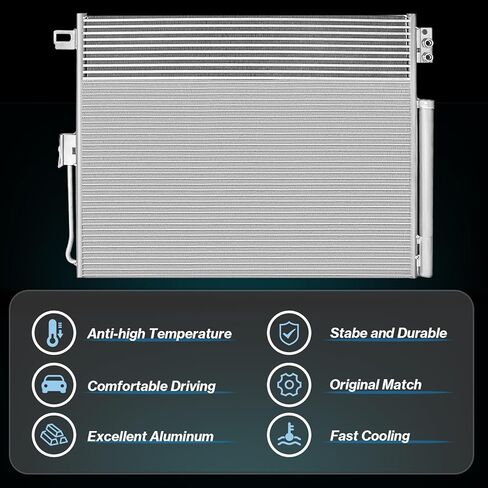 Air Conditioning A/C Condenser Compatible with 2011-2021 Jeep Grand Cherokee & 2011-2021 Dodge Durango, Replace# 55038003AE in Saudi Arabia