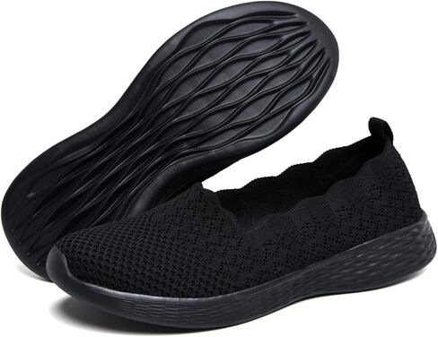 poemlady Women's Slip on Loafer Shoes - Mesh Casual Ballet Flat Nurse Walking Sneakers Knit Round Toe Casual Memory Foam Shoes in Kuwait