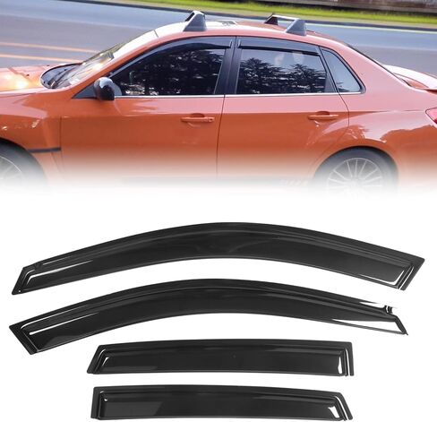 FREEMOTOR802 Tape-on Window Deflectors Fits 2008-2011 Subaru Impreza & 2008-2014 Subaru WRX & WRX STI, Rain Guards Side Window Visors Wind Deflectors Vent Visors Smoke Tinted Acrylic 4 Pieces in Saudi Arabia