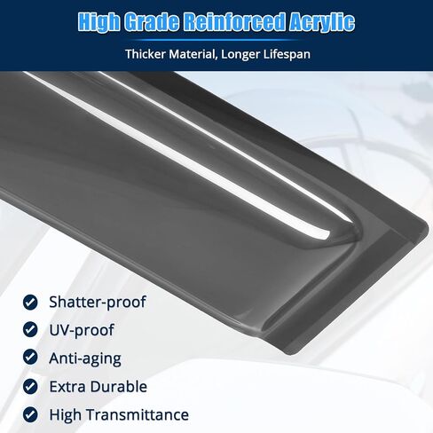 FREEMOTOR802 Tape-on Window Deflectors Fits 2008-2011 Subaru Impreza & 2008-2014 Subaru WRX & WRX STI, Rain Guards Side Window Visors Wind Deflectors Vent Visors Smoke Tinted Acrylic 4 Pieces in Saudi Arabia