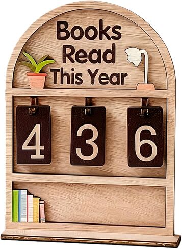 Annual Reading Count Display, This Year's Reading Tracker Can Monitor Up to 999 Books, Features Text Base (Burlywood) in Saudi Arabia
