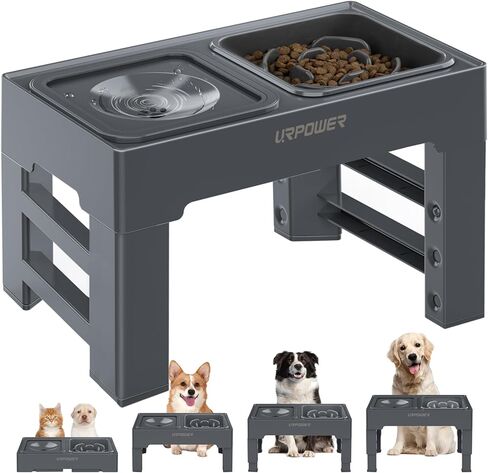 URPOWER 2-in-1 Elevated Slow Feeder Dog Bowls with No-Spill Water Bowl in Saudi Arabia