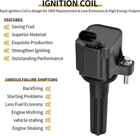 6 Packs UF497 Ignition Coil Packs with Spark Plugs Compatible with Buick Rainier 4.2L Chevrolet Colorado/Trailblazer for GMC Canyon/Envoy 2.9 3.7L 4.2L 2006 2007# 12619472 12496547 12496574 in Kuwait