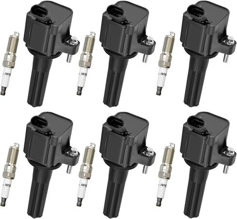 6 Packs UF497 Ignition Coil Packs with Spark Plugs Compatible with Buick Rainier 4.2L Chevrolet Colorado/Trailblazer for GMC Canyon/Envoy 2.9 3.7L 4.2L 2006 2007# 12619472 12496547 12496574 in Kuwait