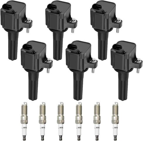 6 Packs UF497 Ignition Coil Packs with Spark Plugs Compatible with Buick Rainier 4.2L Chevrolet Colorado/Trailblazer for GMC Canyon/Envoy 2.9 3.7L 4.2L 2006 2007# 12619472 12496547 12496574 in Kuwait