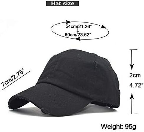 Utaly Messy Bun Hat Women Baseball Cap with Hole - Distressed Cotton Adjustable Trucker Hat in Saudi Arabia
