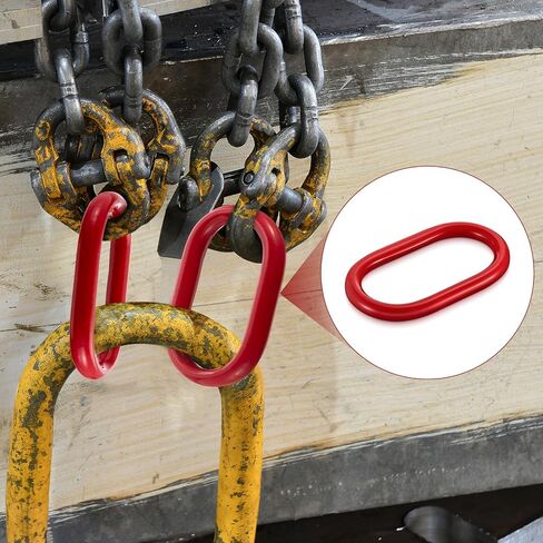 4 Pack Grade 80 Oblong Master Link Hoist Ring, 1/2" 4400 lbs Load Capacity Heavy Duty Steel Chain Lifting Ring for Lifting, Rigging, Towing and Hoisting Applications, Red in Kuwait