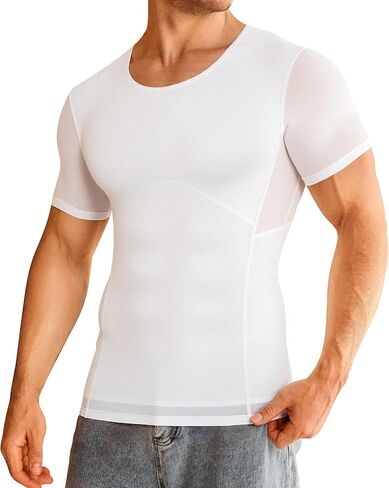 TAILONG Short Sleeve Compression Shirt Men - Shapewear Slimming Body Shaper Tank Top Undershirt Workout Shirts in Saudi Arabia