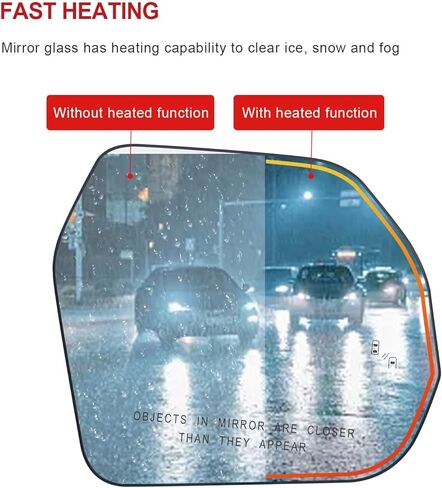 Blind Spot Detection Passenger Side Mirror Replacement for Toyota Tundra 2022-2023, Right Exterior Side Rearview Mirrors Glass, with Backing Plate, Power Heated in Saudi Arabia