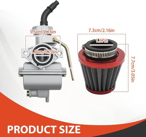 PZ20 Carburetor, Air Filter, Fuel Line Kit for 50cc-125cc ATV, Compatible with TaoTao, Coolster, Kazuma, Roketa, Apollo, Dirt Bike Models (Red) in Saudi Arabia