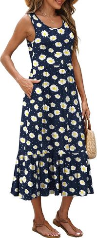 BELAROI Womens Plus Size Maxi Dresses Summer T Shirt Dress Casual Scoop Neck Short Sleeve Long Dress Loose Pockets Split in Kuwait