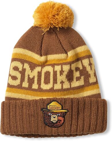 AMERICAN NEEDLE Unisex Smokey Bear Pillow Line Beanie Pom Cap (23012B-SMOKEY-BRN) Brown in Saudi Arabia