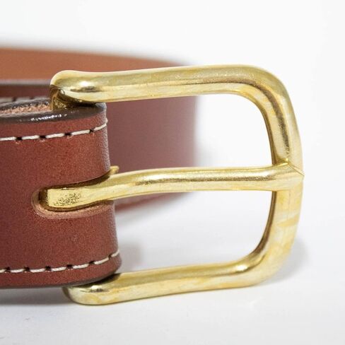 Amish-Made Leather Dress Belt for Business or Everyday Wear, Goldtone Buckle, 1.25 Inches Wide in Saudi Arabia