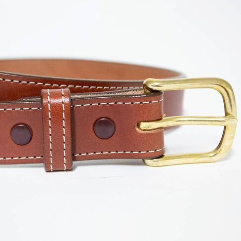Amish-Made Leather Dress Belt for Business or Everyday Wear, Goldtone Buckle, 1.25 Inches Wide in Saudi Arabia