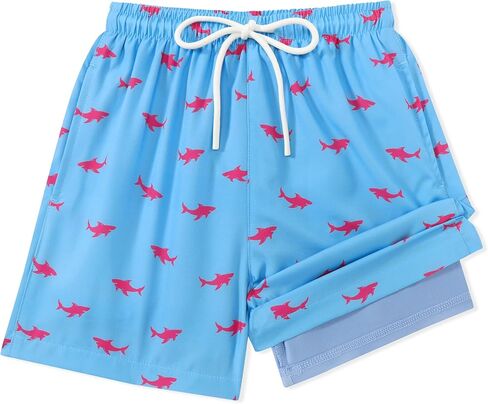 Arshiner Boy's Swim Trunks with Compression Liner Kids Bathing Suit Beach Swimming Shorts 6-14 Years in Kuwait