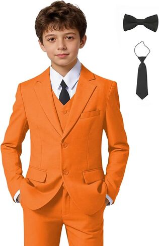 Boys Suits Wedding Ring Bearer Outfits Kids Dress Clothes Easter Prom Formal Tuxedo Suit Set with Bowtie,Tie in Saudi Arabia