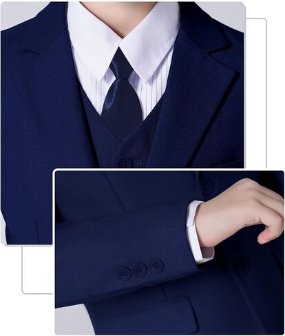 Boys Suits Wedding Ring Bearer Outfits Kids Dress Clothes Easter Prom Formal Tuxedo Suit Set with Bowtie,Tie in Saudi Arabia