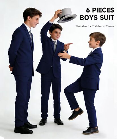 Boys Suits Wedding Ring Bearer Outfits Kids Dress Clothes Easter Prom Formal Tuxedo Suit Set with Bowtie,Tie in Saudi Arabia