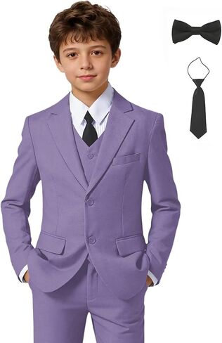 Boys Suits Wedding Ring Bearer Outfits Kids Dress Clothes Easter Prom Formal Tuxedo Suit Set with Bowtie,Tie in Saudi Arabia