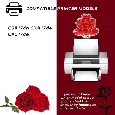 71B0H10 71B0H20 71B0H30 71B0H40 Toner Cartridges Compatible for Lexmark CS417dn CX417de CX517de Printers, with Chip, High Yield 7000 Pages, Clear Printing (4-Pack BK/C/M/Y) in Saudi Arabia